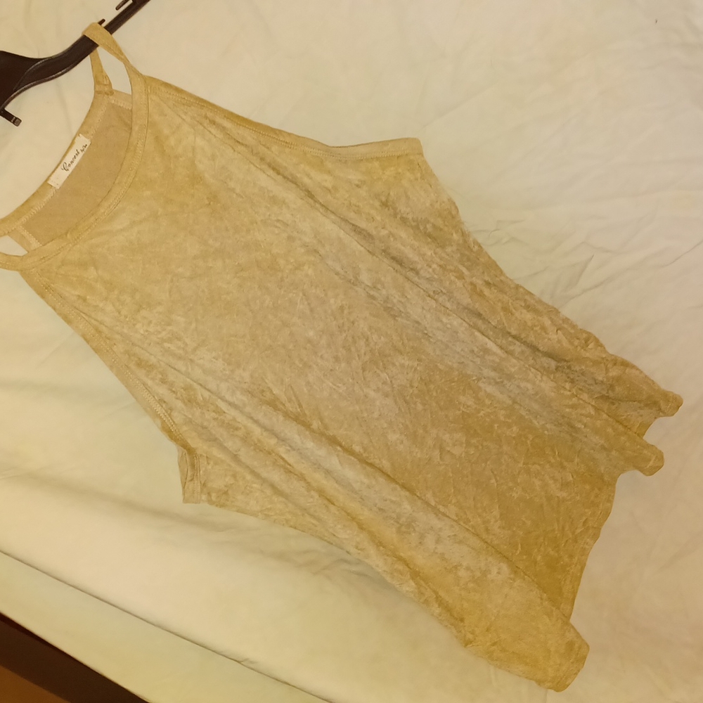 3/$21 Concert by Clare faux tan top